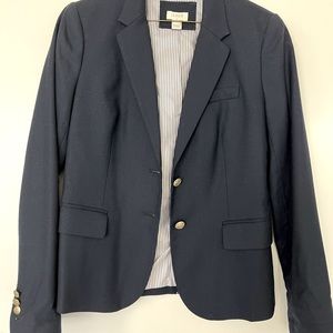 J. Crew navy blazer with gold hardware. Only worn twice. Size 6